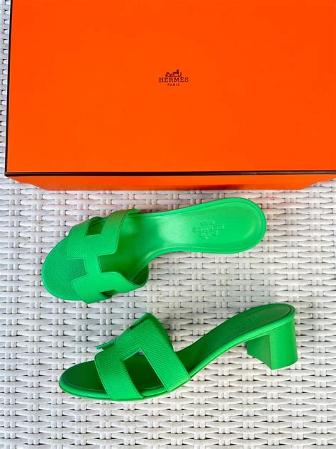 hermes vert pomme|Hermes oasis sandals.